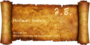 Hofman Bence névjegykártya